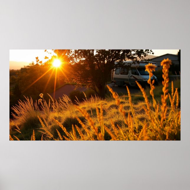 Poster RV em um campo (Frente)