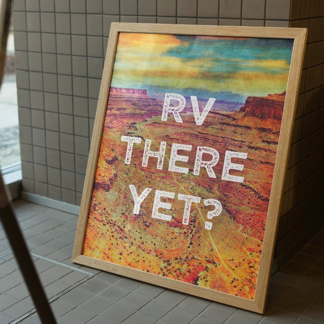 Poster RV Lá Ainda (RV There Yet?  Fun travel poster, wall art design.)
