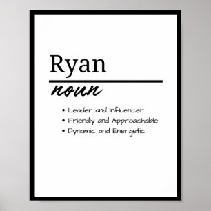 Poster Ryan, Definição de Nome Personalizado Masculino