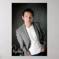 Ryan Kelly Music - Poster- Cinza- "Assinado"