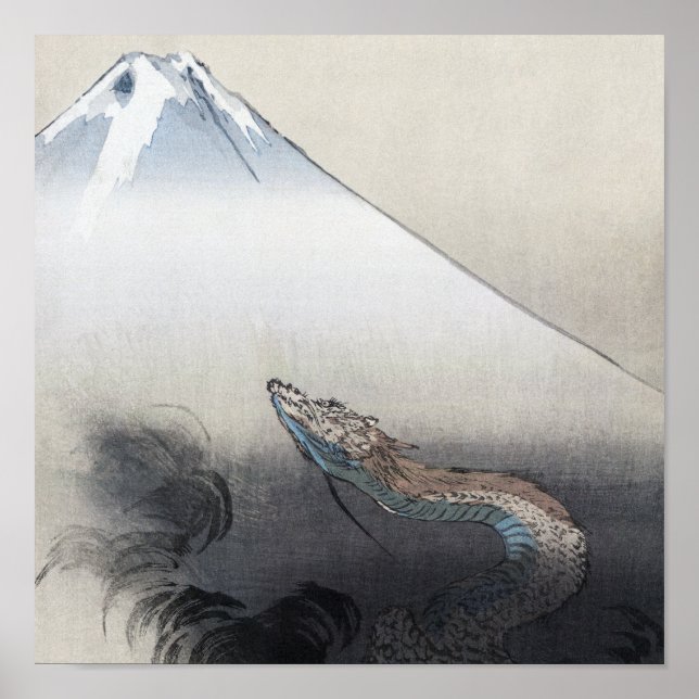 Poster Ryu Shoten Mt. Fuji & Dragon by Ogata Gekko (Frente)