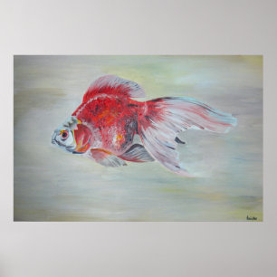 Poster Ryukin Goldfish — Pintura em acrílico