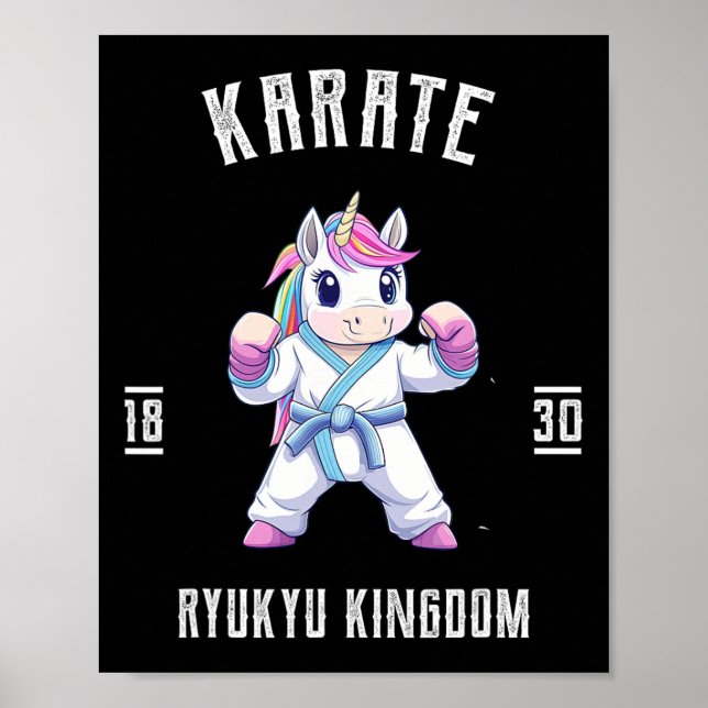 Poster Ryukyu Karate Unicorn - Karateka Japão (Frente)