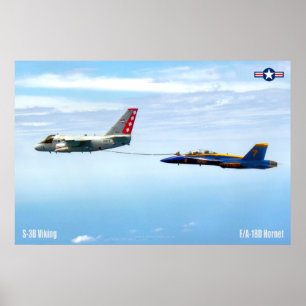 POSTER S-3B VIKING REFUELING F/A-18D HORNET