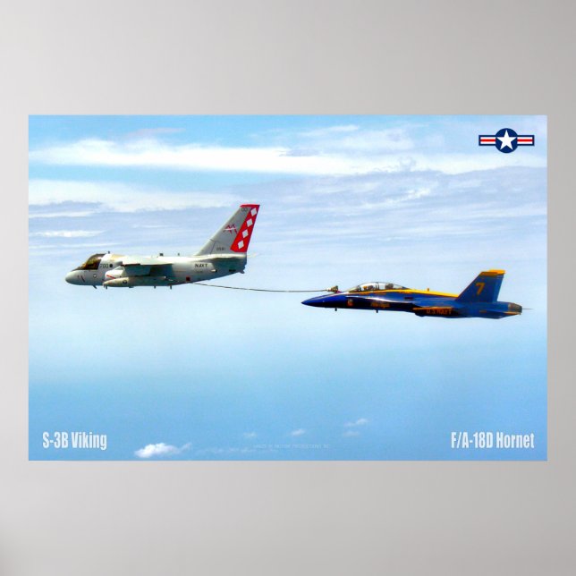 POSTER S-3B VIKING REFUELING F/A-18D HORNET (Frente)
