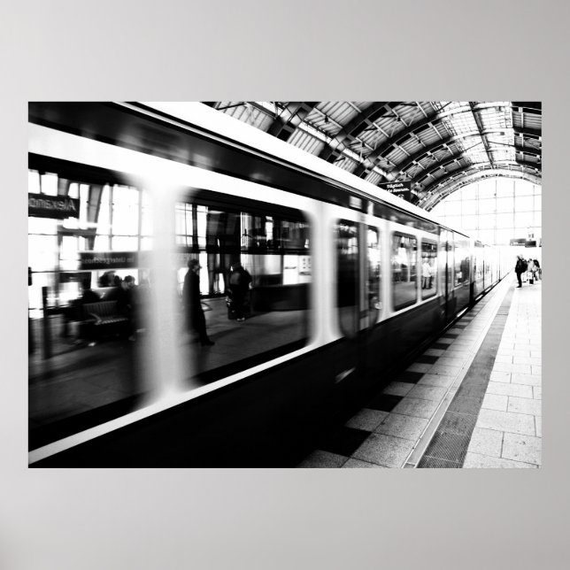 Poster S-Bahn Berlin Schwarz Weiß Fotografie (Frente)
