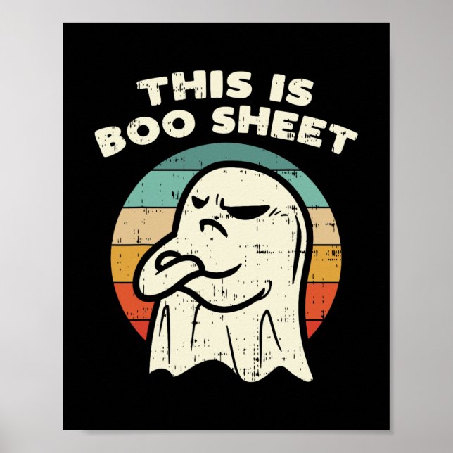 Poster s é o monstro fantasma retro fantasma de halloween (Frente)