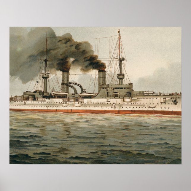 Poster S.M. Grosse Kreuzer "Furst Bismarck" (H.M. Excelen (Frente)