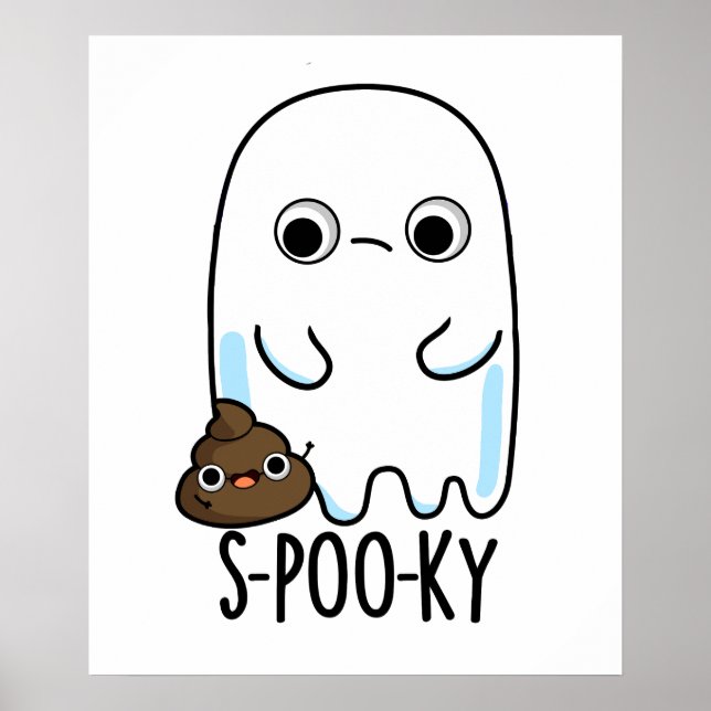 Poster S-Poo-ky Engraçado, Ghost Poop Pun (Frente)