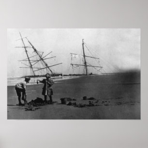 Pôster S.S. Península de Ilwaco da destruição de Alice