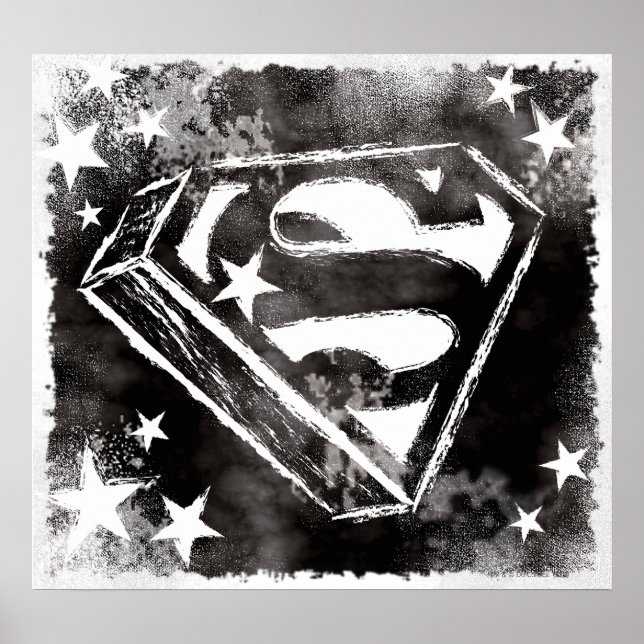 Pôster S-Shield com estrelas (Frente)