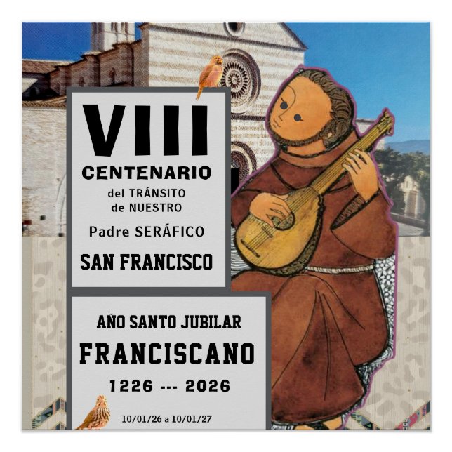 Pôster Sa  Francisco de Assisi Glossy Poster (Frente)