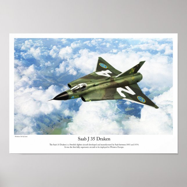 Poster Saab 35 Draken (Frente)