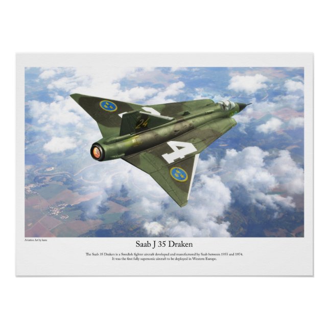 Pôster Saab 35 Draken (Frente)