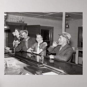 Pôster Sábado à noite no bar, 1937. Foto do vintage