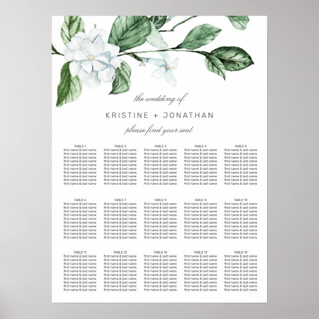 Poster Sábado Moderno Greenery Wreath Casamento Floral (Frente)