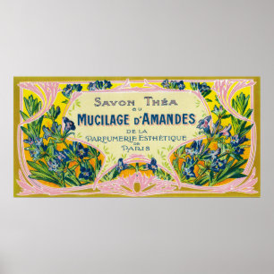 Pôster Sabão LabelParis de D Amandes da mucilagem, Franc
