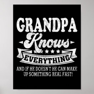 Poster Sabe Tudo Camisa Engraçado Pai Dia de os pais Papá