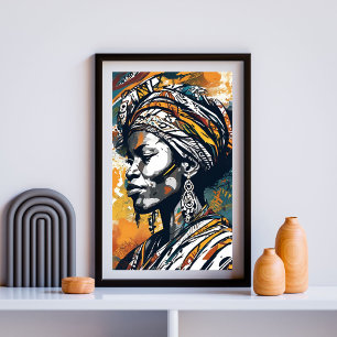 Poster Sabedoria em Cor - Mulher Afro Tradicional