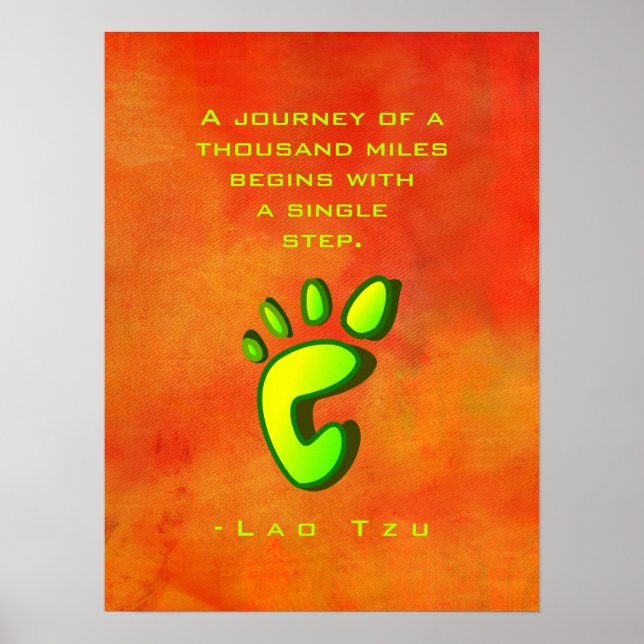 Pôster Sabedoria Motivacional Inspiradora por Lao Tzu (Frente)