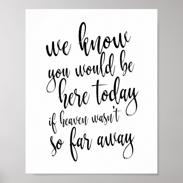 Poster Sabemos que estarias aqui hoje, 8x10 - Sinal Memor (Frente)