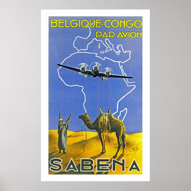 Poster Sabena ~ Belgique Congo (Frente)