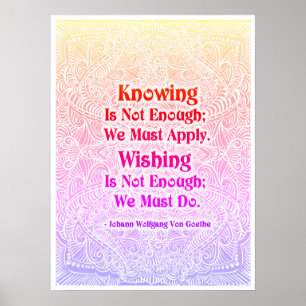 Poster Saber não é suficiente - Citação positiva
