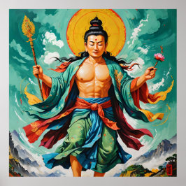 Poster Sábio de Viagem do Tempo - Fusão Phad & Thangka