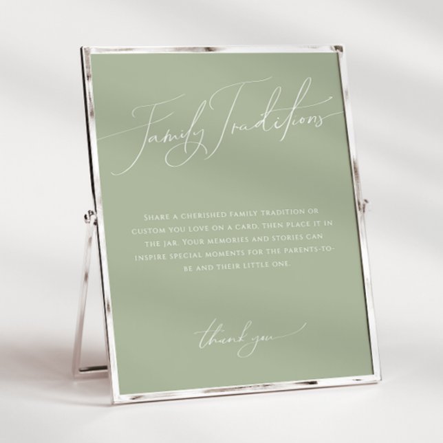 Poster Sábio Whimsical Green Family Traditions Sinal (Criador carregado)