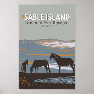 Poster Sable Island National Park Reserve Canada Vintage