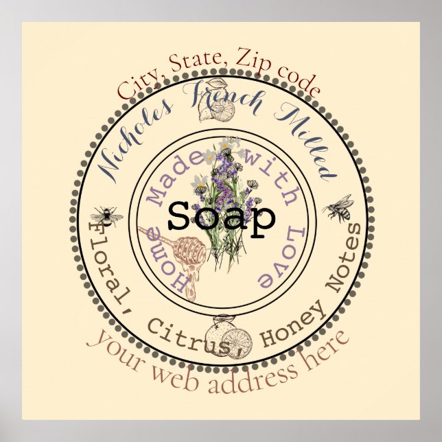 Poster sabonete personalizável incrível (Frente)