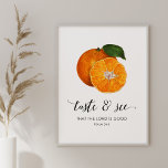 Poster Sabor e veja as Laranjas da Vintage Bíblia<br><div class="desc">Este simples impressão de arte na moda apresenta laranjas pintadas e tipografia elegante que diz, "Prove e veja que o Senhor é bom." Adicione uma elegante cor à sua cozinha ou sala de jantar, juntamente com um lembrete da bondade de Deus. A cor de fundo pode ser personalizada, se desejar....</div>