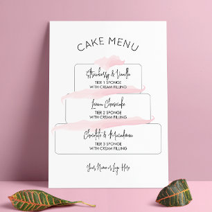 Poster Sabores de Bolo Elegante Rosa Feminino em Camadas