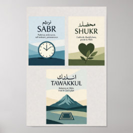 Poster Sabr Shukr Tawakkul Print Set