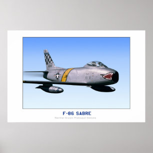 Poster Sabre F-86 norte-americano
