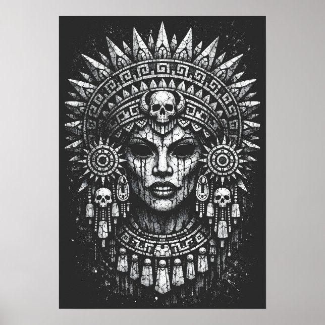 Poster Sacerdotisa Coroada com Caveira — por BurnsInHell (Frente)