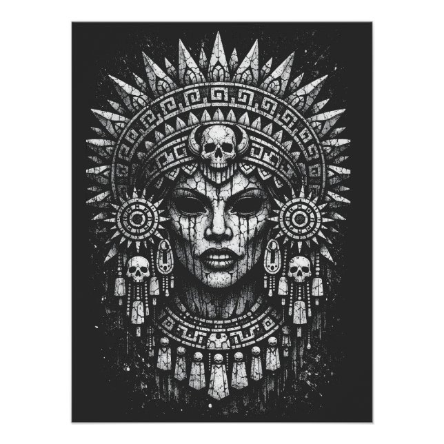 Pôster Sacerdotisa Coroada com Caveira — por BurnsInHell (Frente)