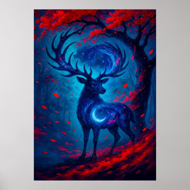 Poster Saco Cósmico com Galaxy Antlers Fantasy (Frente)