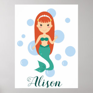 Poster Saco de tote personalizado com uma linda moça de