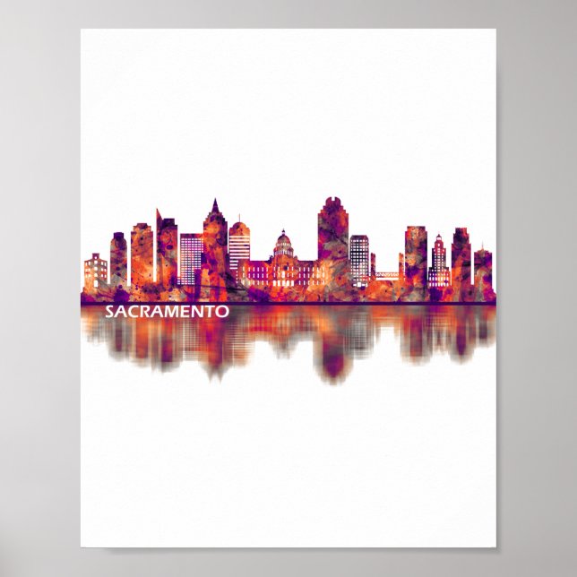 Poster Sacramento California Skyline (Frente)