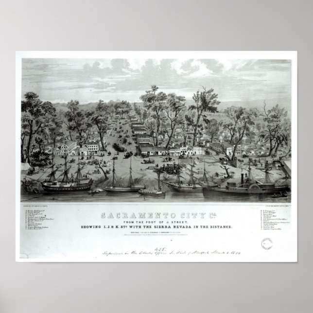 Pôster Sacramento City, California (Frente)