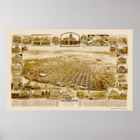 Sacramento, Mapa Panorâmico da CA - década de 1890