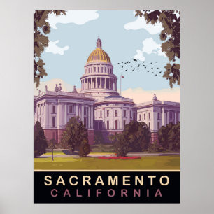 Poster Sacramento, State Capital, Califórnia, Viagem