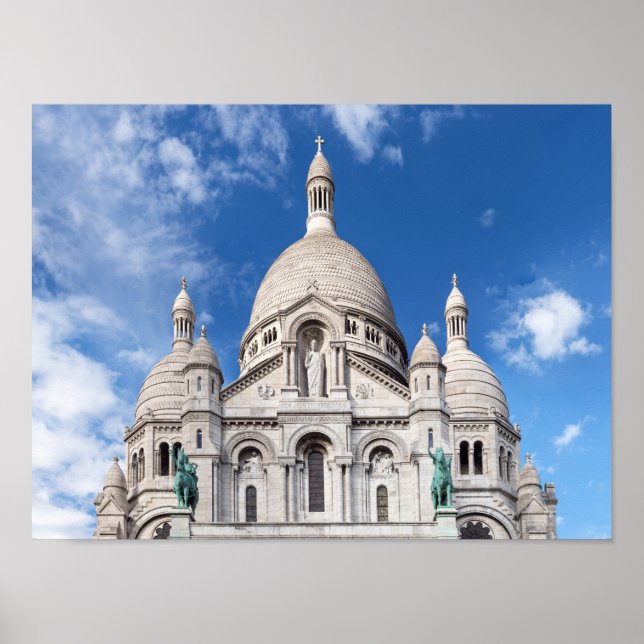 Poster Sacre Coeur em Montmartre hill - Paris, França (Frente)