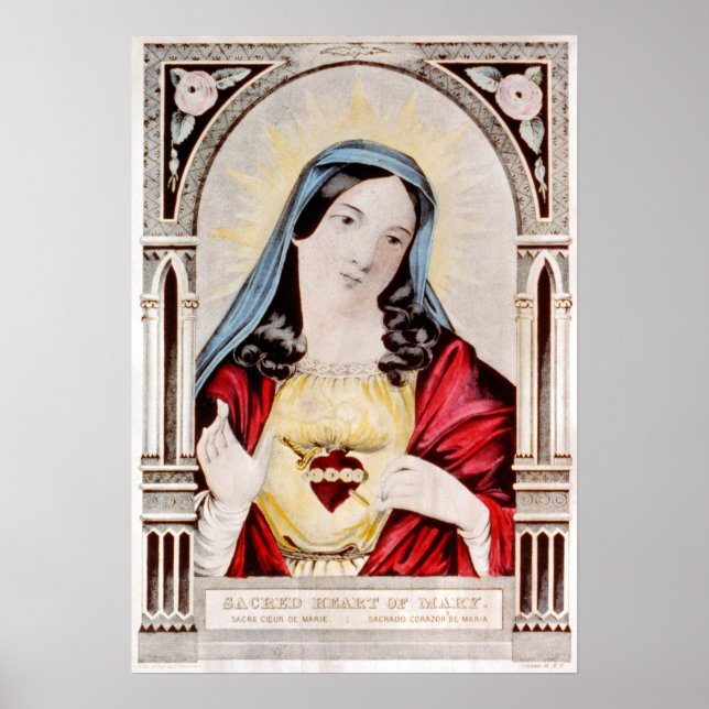 Poster Sacred heart of Mary - 1856 (Frente)