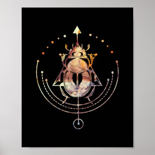 Poster Sacred Scarab Egyptian Occult Geometry
