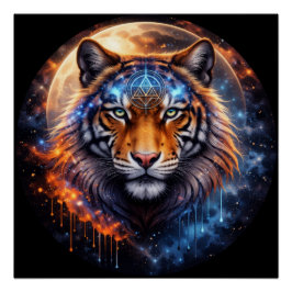 Pôster Sacred Tiger – Cosmic Balance | Mystical Tiger Fan
