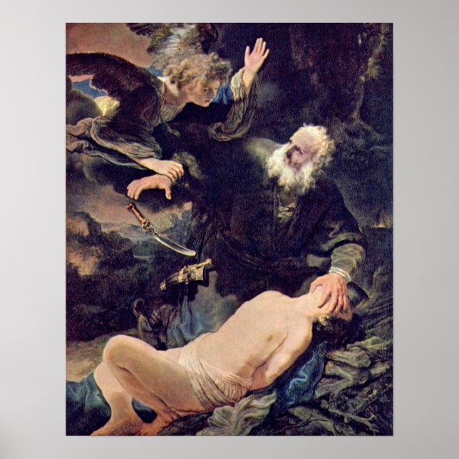 Poster Sacrifice of Isaac by Rembrandt van Rijn (Frente)