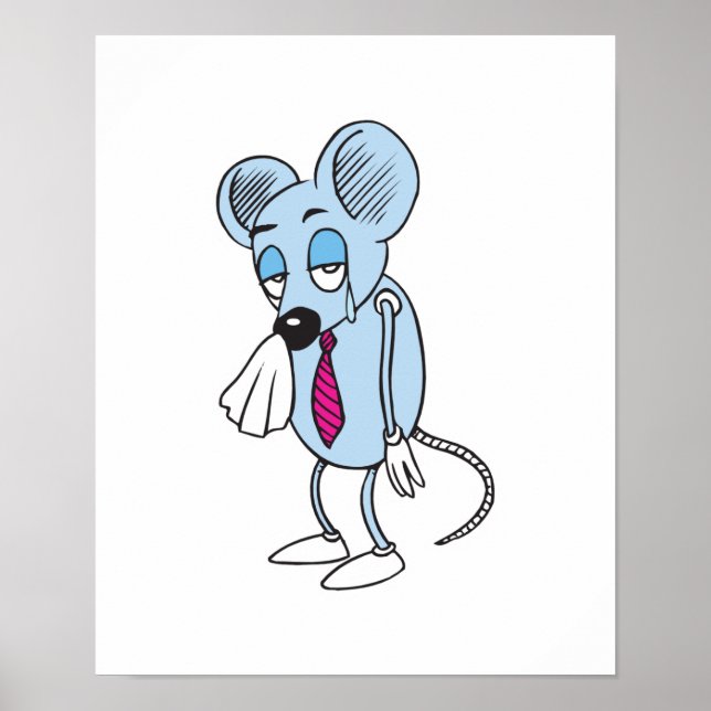 Pôster sad crying mouse (Frente)