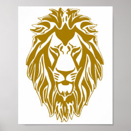 Poster Sad ouro cabeça de leão sinal de verso